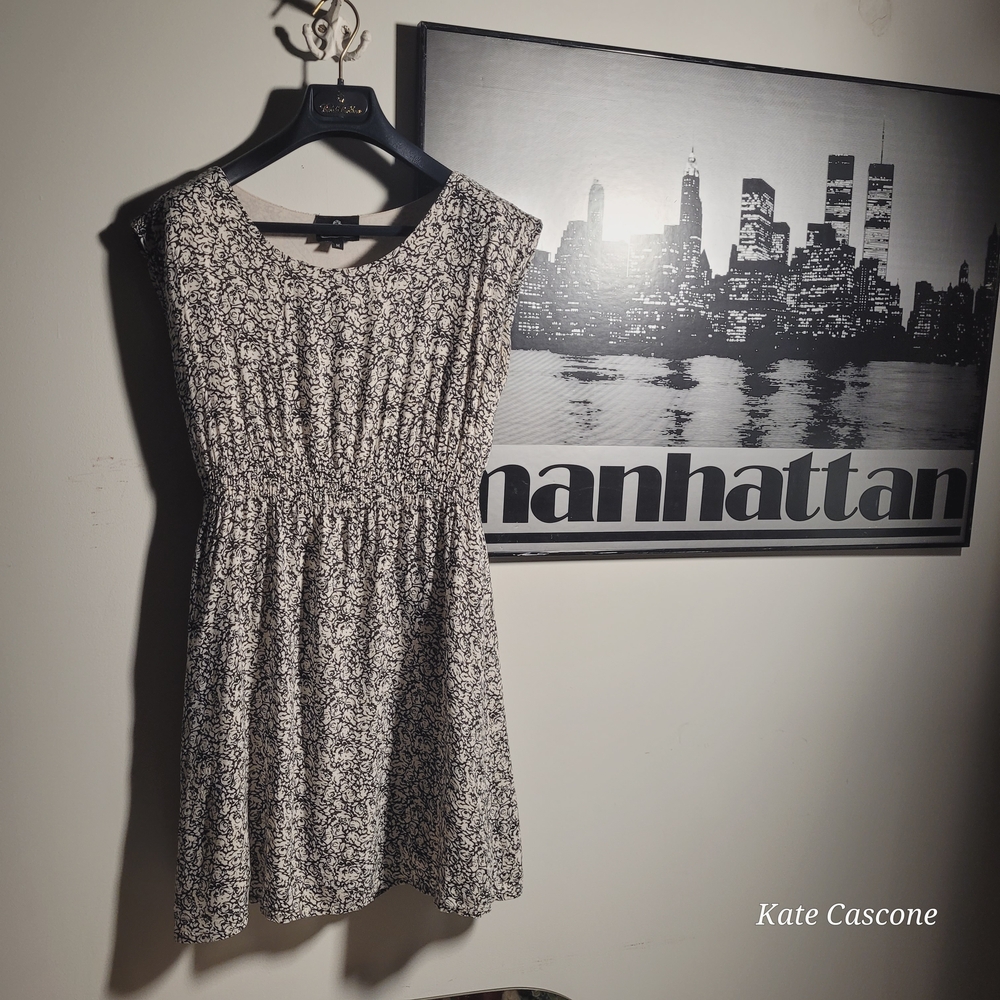 Angie Black and White Patterned Mini Dress